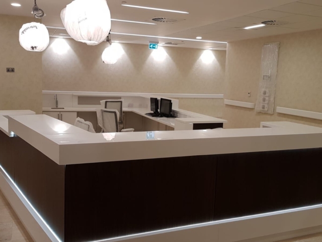 reception desks for corporate environment - custom