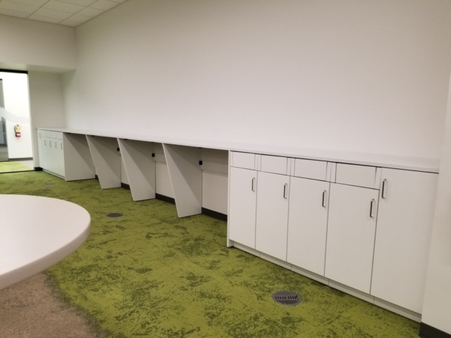 recycling station, casework, modular team storage workplace