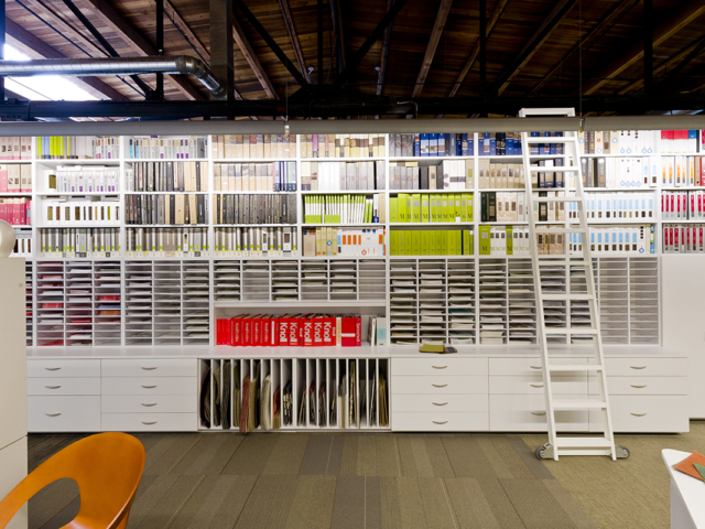 Sleek White Laminate Workplace Storage - Modular Casework creates functional and beautiful workplace storage