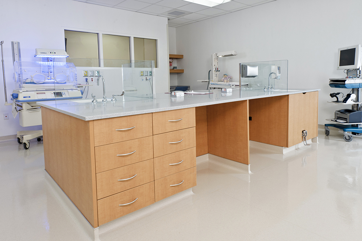 Custom nurse station casework design by HAMILTON Casework Solutions