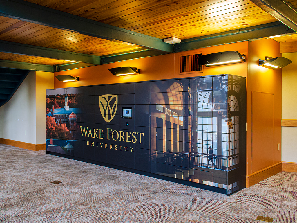 Wake Forest University ZSR Library smart lockers by HAMILTON Casework Solutions