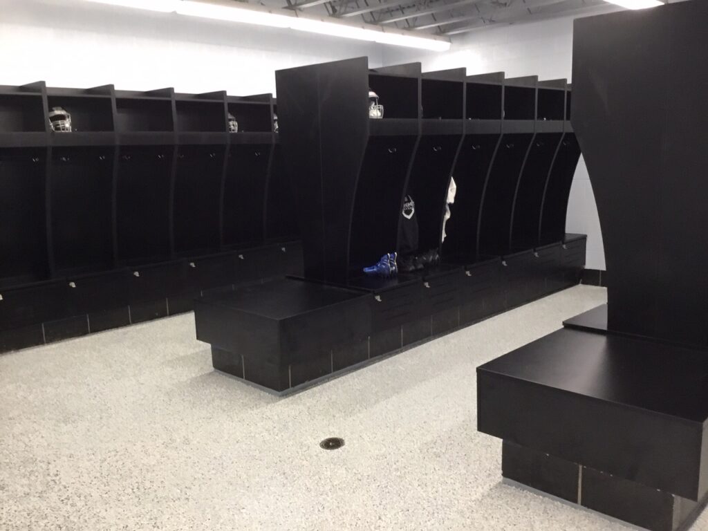 Black Laminate Football High School Locker Room