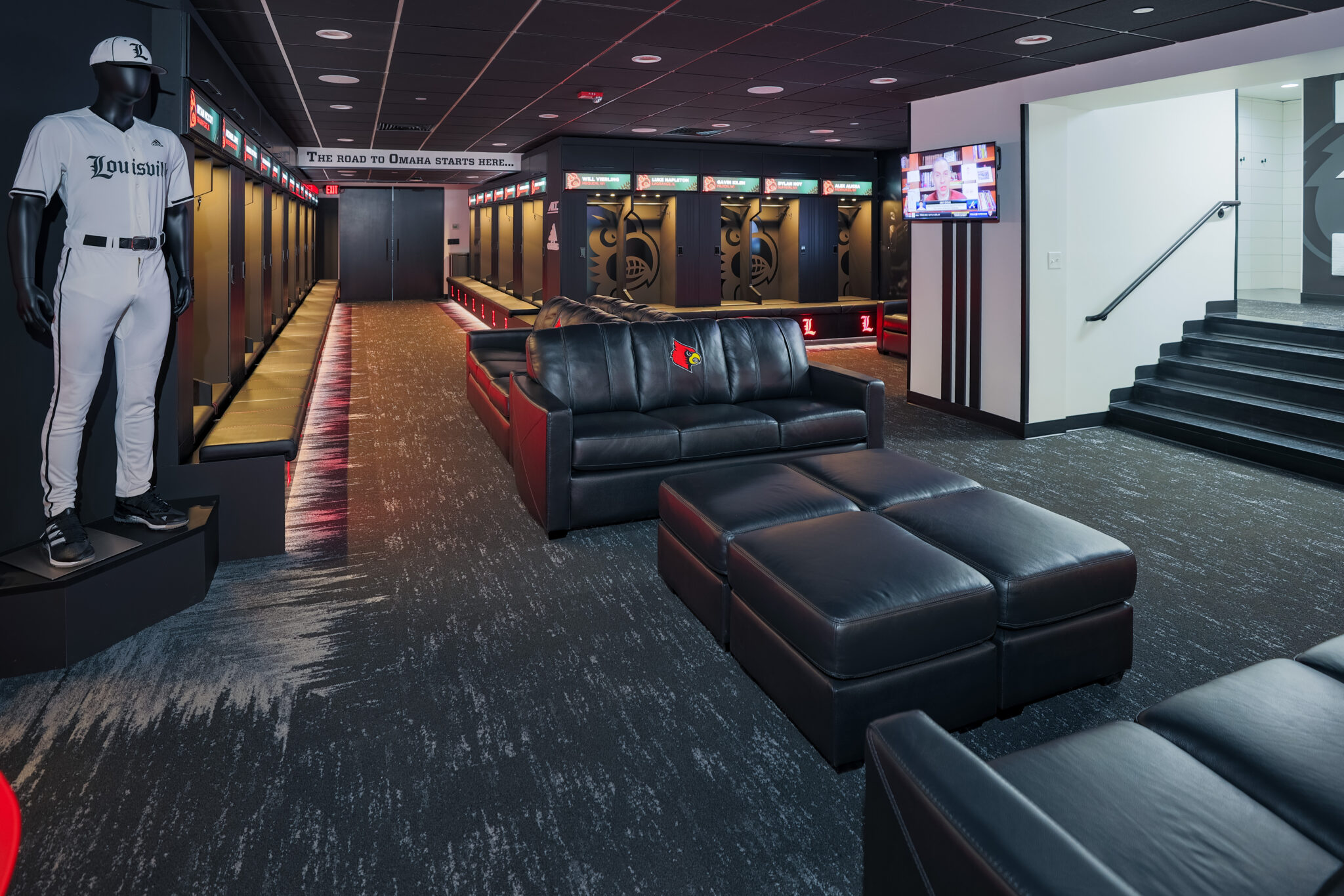 University of Louisville Baseball locker room — HAMILTON casework