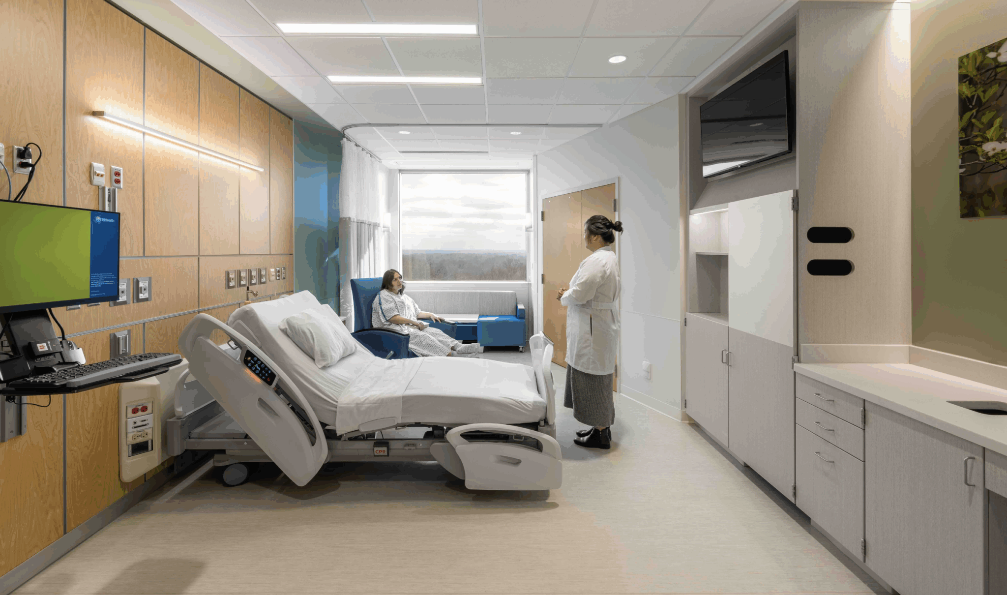 TriHealth Bethesda Hospital nurse station casework by HAMILTON Casework Solutions