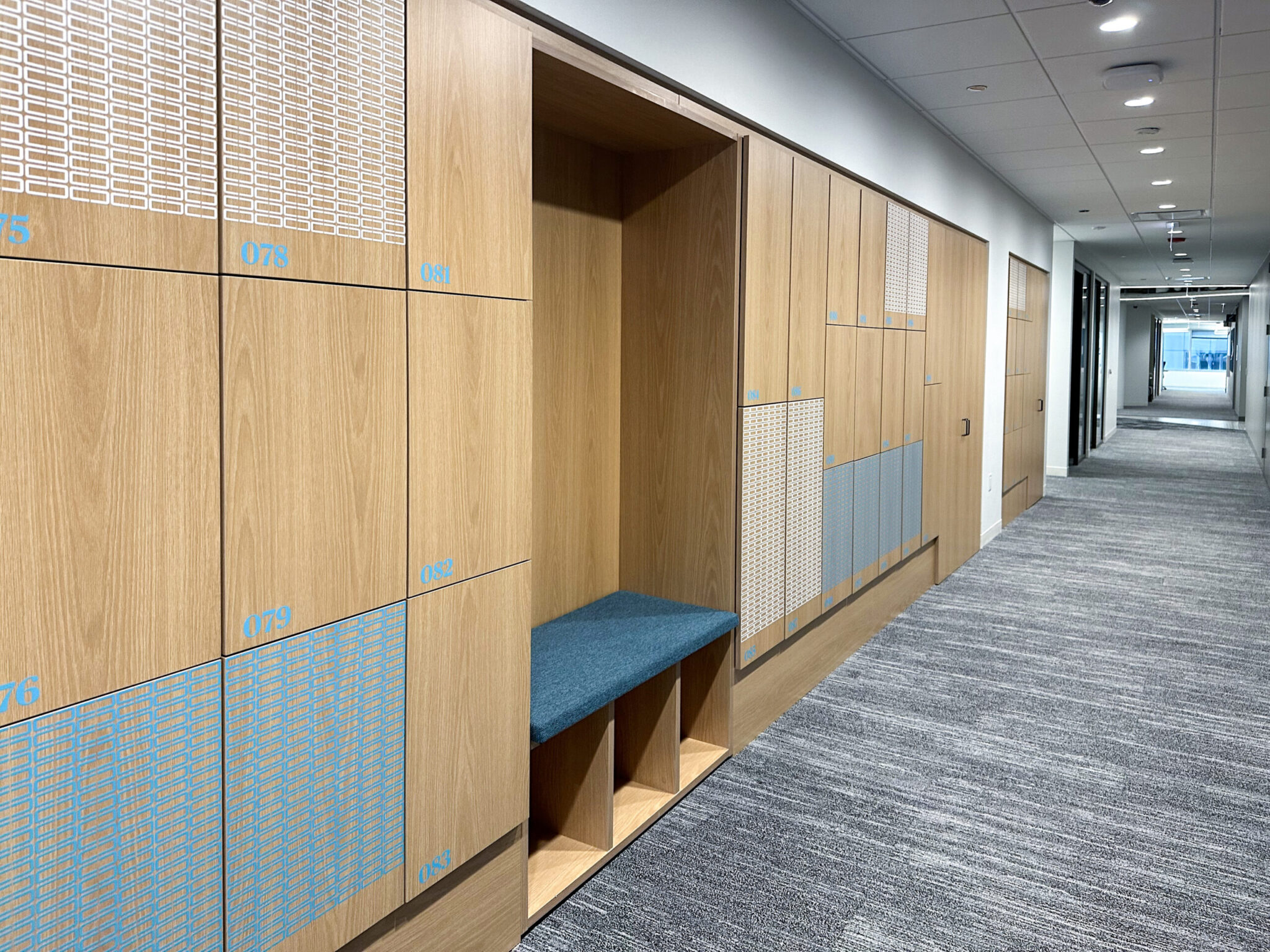 Hamilton smart locker wall — Chicago office
