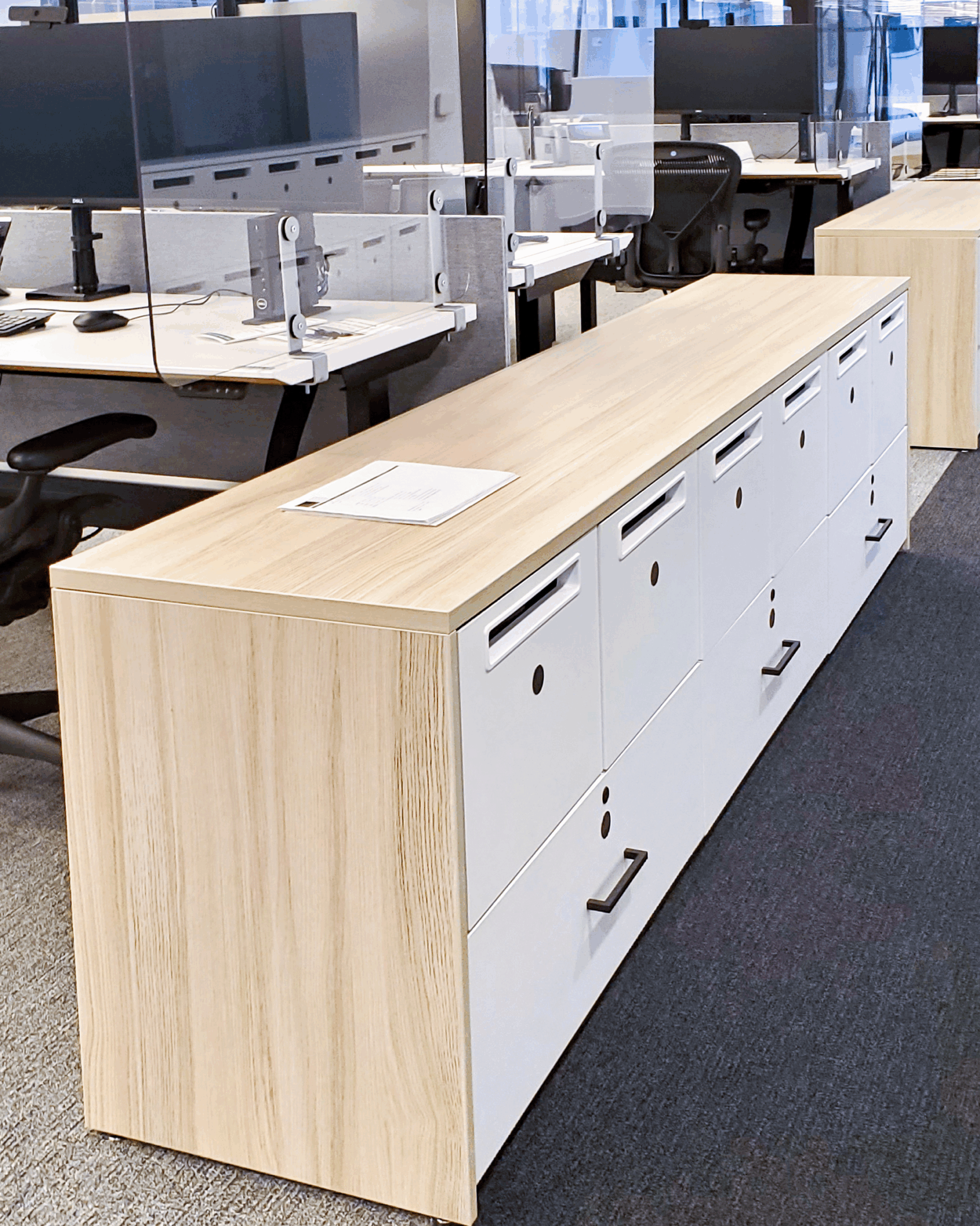 BNP Paribas hybrid office locker program by HAMILTON Casework Solutions