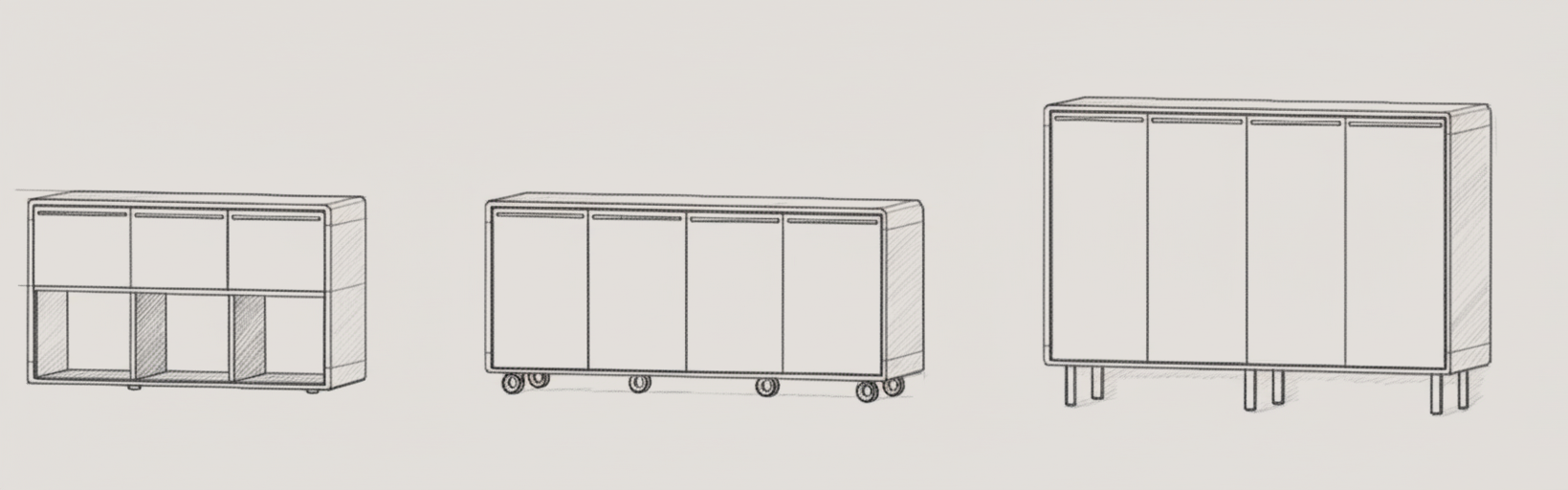 Architectural sketch of Arraya locker base options showing ADA reach range compliance