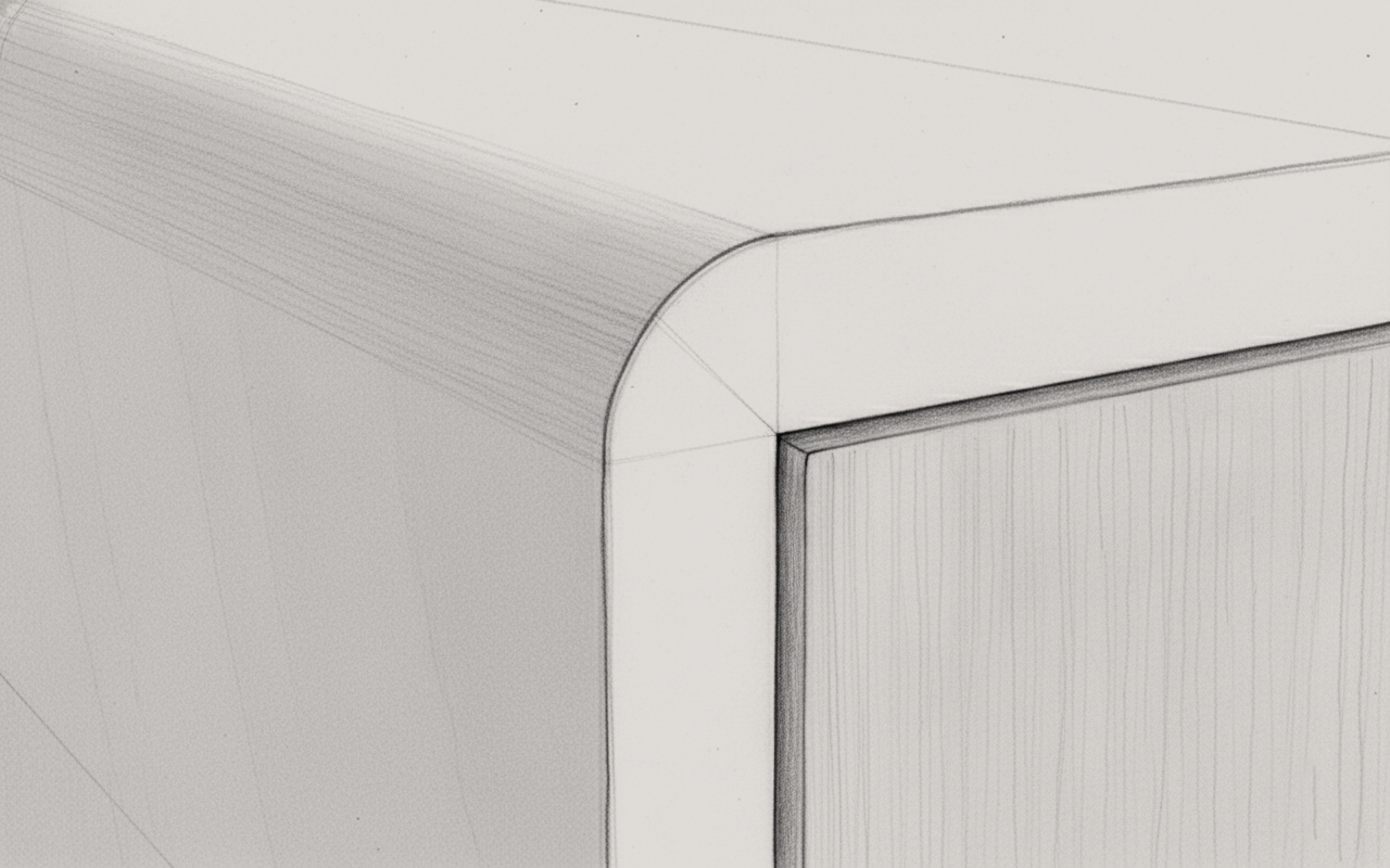 Arraya radius corner detail — architectural sketch by Gensler
