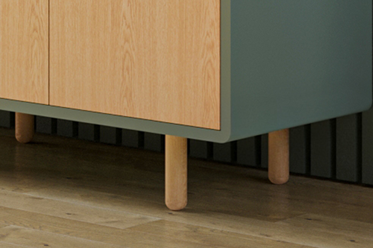 Arraya lower zone — plinth, leg, mobile, and storage base options