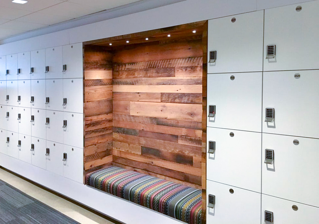 Premium workplace locker installation by HAMILTON Casework Solutions