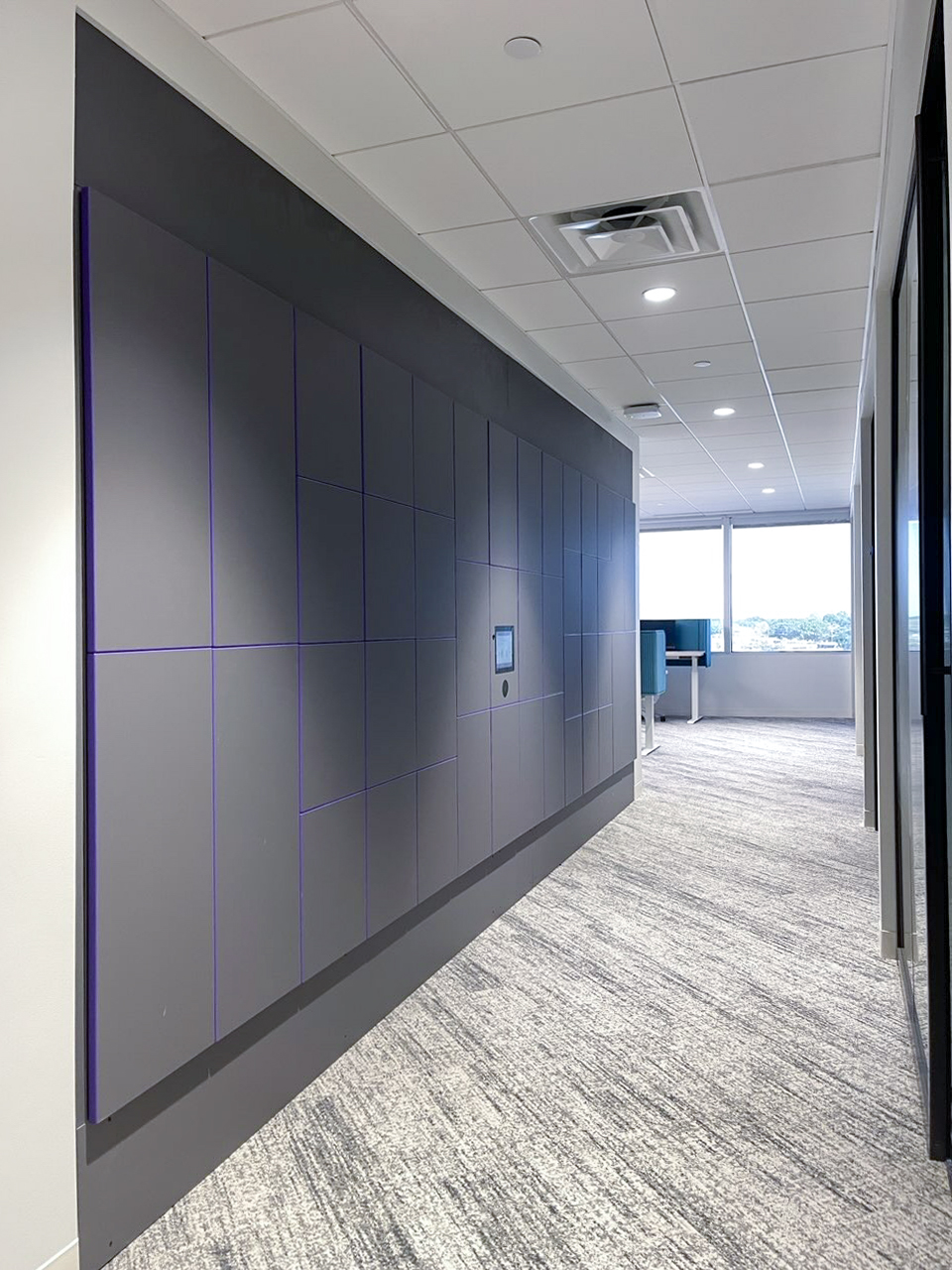 Brand-matched premium locker finish with custom edge banding by HAMILTON