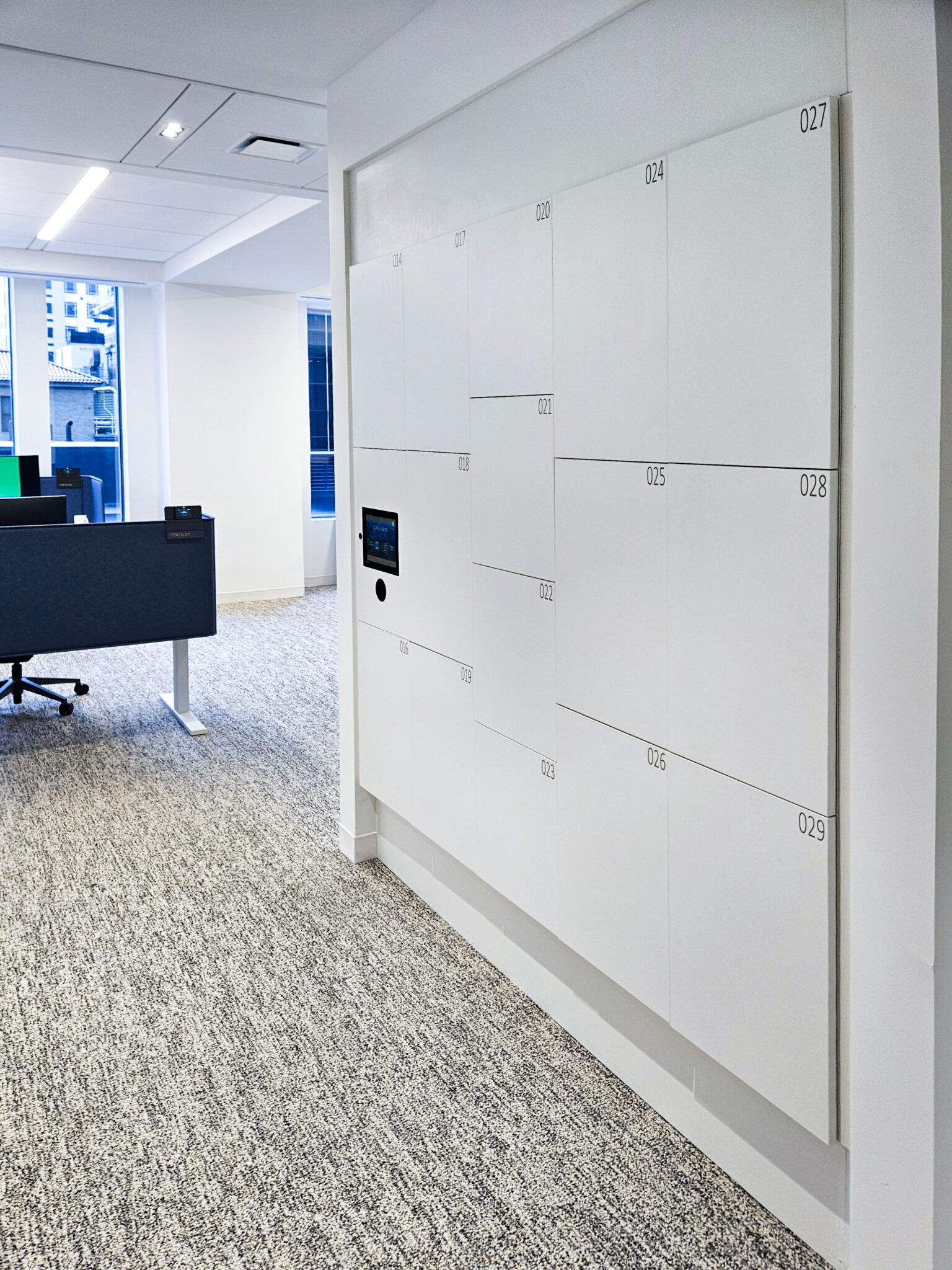 Built-in wall locker installation by HAMILTON Casework Solutions