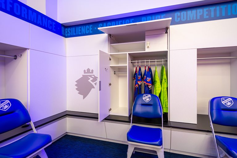 Professional sports locker room by HAMILTON Casework Solutions