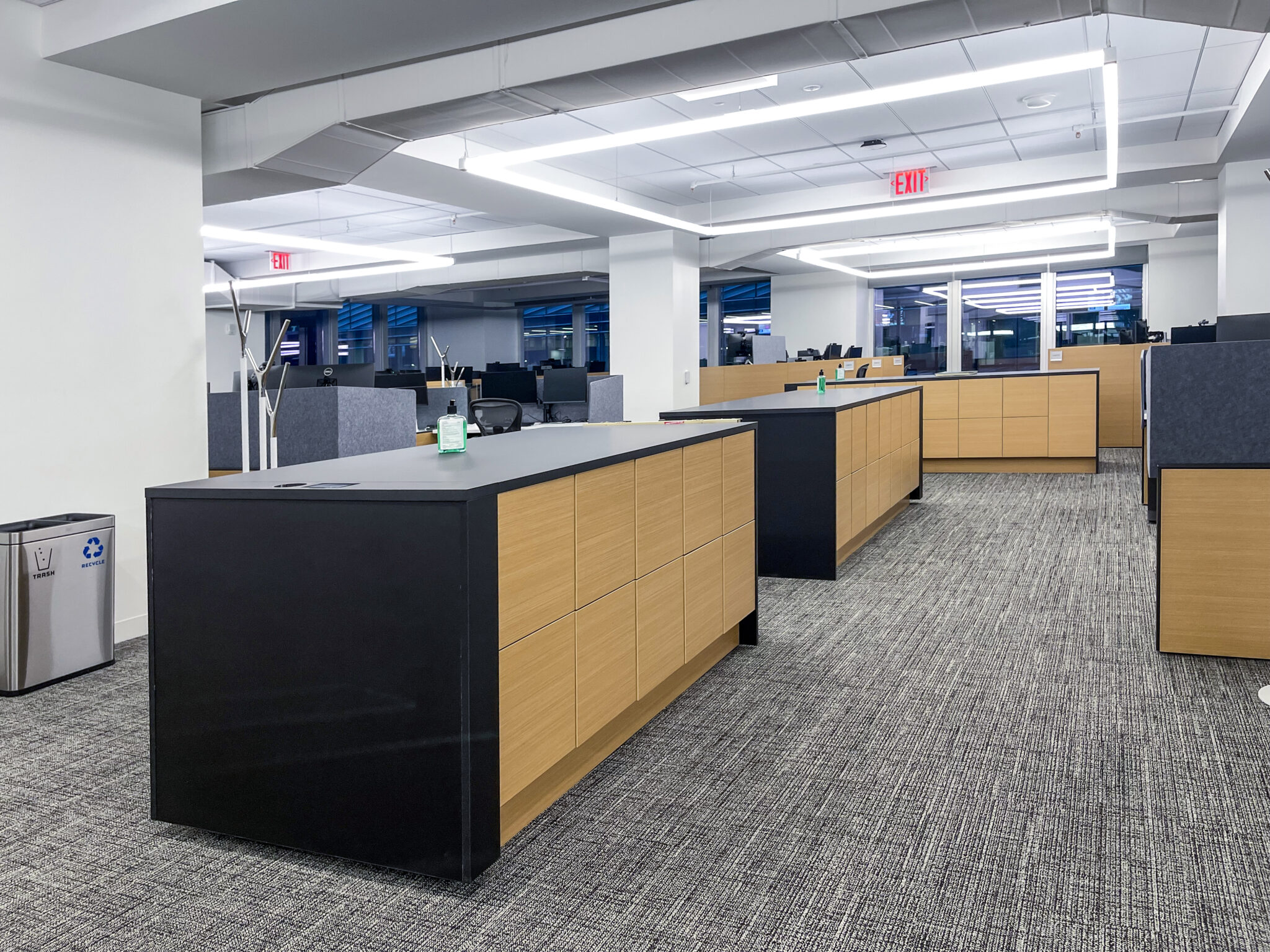 Island locker unit in open office environment by HAMILTON Casework Solutions