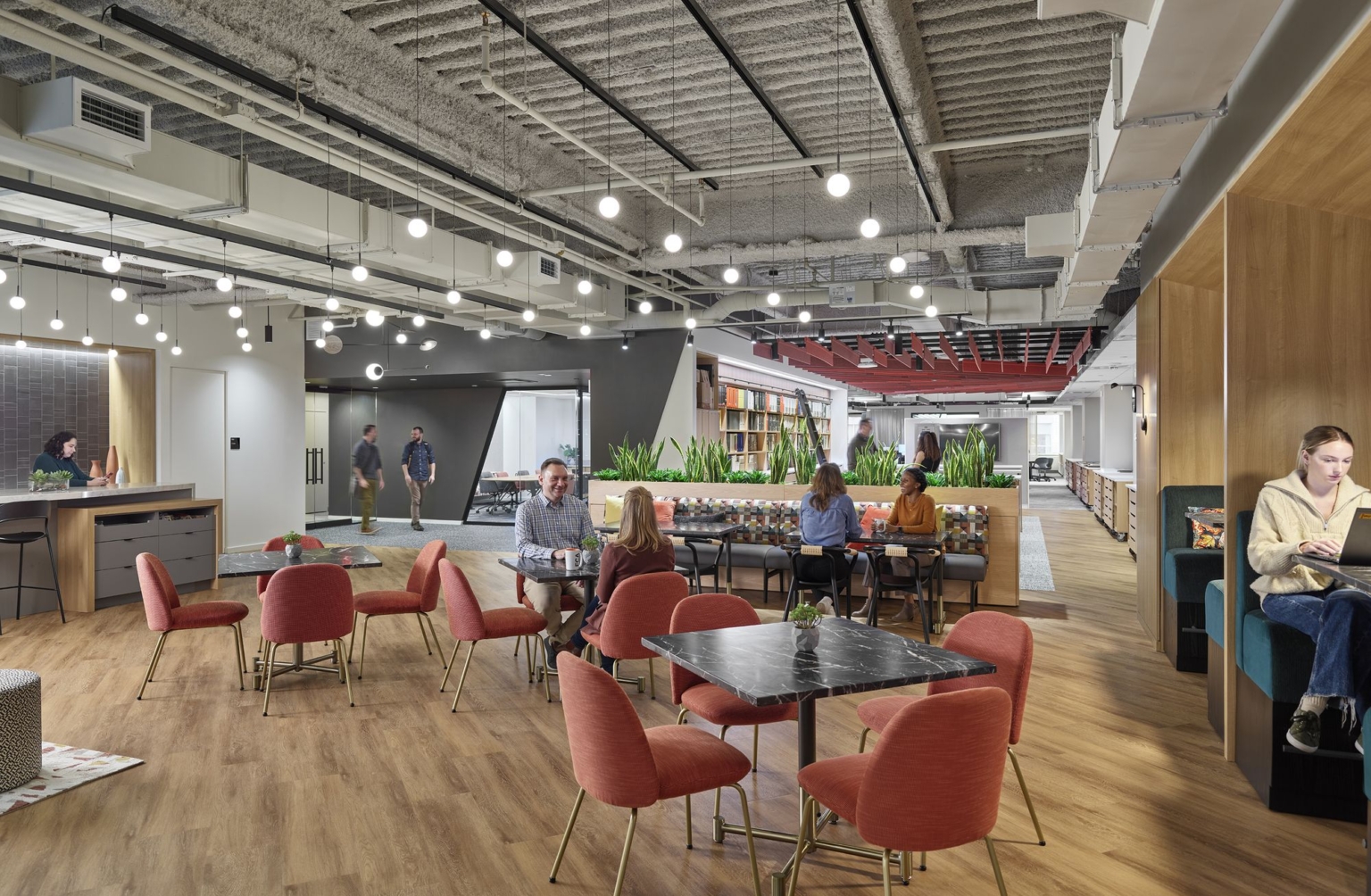 Modern hybrid office environment